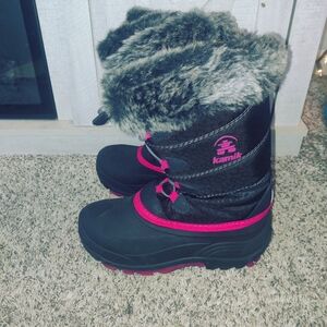 Kamik Black and Pink Winter Boots